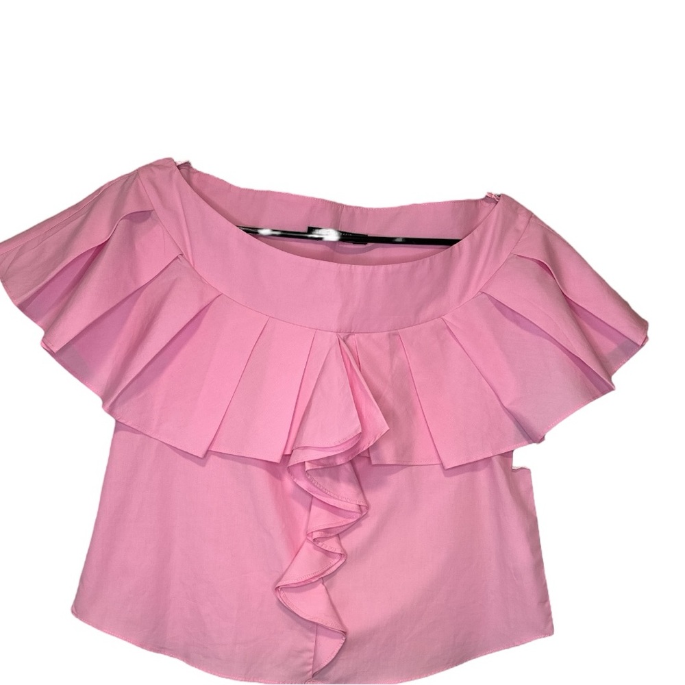 Zara Basic Collection Pink Ruffle Off Shoulder Blouse Size S | Elegant Feminine